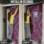 Western Bulldogs Door Cover Indigenous Monochrome Dot Art Mascot Style