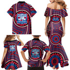Western Bulldogs Family Matching Mermaid Dress and Hawaiian Shirt Indigenous Monochrome Dot Art Mascot Style