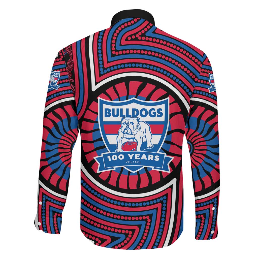 Western Bulldogs Family Matching Mermaid Dress and Hawaiian Shirt Indigenous Monochrome Dot Art Mascot Style