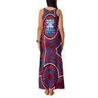 Western Bulldogs Family Matching Tank Maxi Dress and Hawaiian Shirt Indigenous Monochrome Dot Art Mascot Style