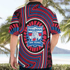 Western Bulldogs Hawaiian Shirt Indigenous Monochrome Dot Art Mascot Style