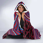 Western Bulldogs Hooded Blanket Indigenous Monochrome Dot Art Mascot Style
