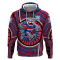 Western Bulldogs Hoodie Indigenous Monochrome Dot Art Mascot Style