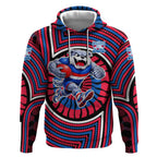 Western Bulldogs Hoodie Indigenous Monochrome Dot Art Mascot Style
