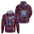 Western Bulldogs Hoodie Indigenous Monochrome Dot Art Mascot Style