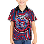 Western Bulldogs Kid Hawaiian Shirt Indigenous Monochrome Dot Art Mascot Style