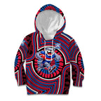 Western Bulldogs Kid Hoodie Indigenous Monochrome Dot Art Mascot Style