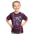 Western Bulldogs Kid T Shirt Indigenous Monochrome Dot Art Mascot Style
