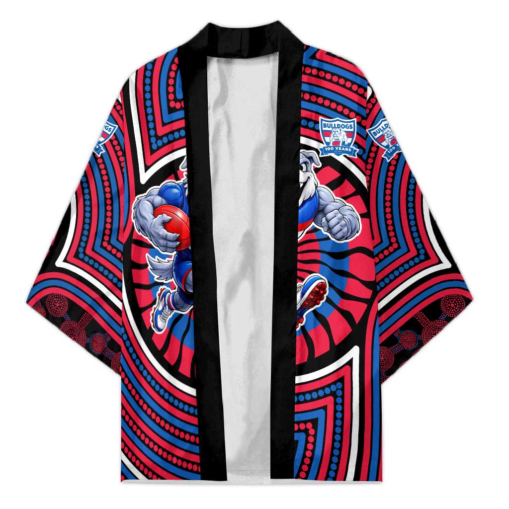 Western Bulldogs Kimono Indigenous Monochrome Dot Art Mascot Style