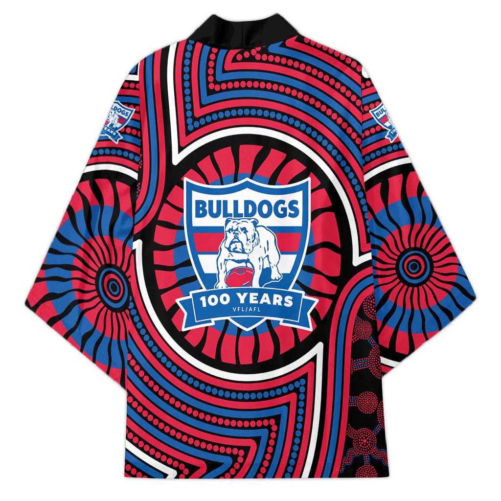 Western Bulldogs Kimono Indigenous Monochrome Dot Art Mascot Style