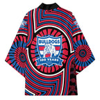 Western Bulldogs Kimono Indigenous Monochrome Dot Art Mascot Style