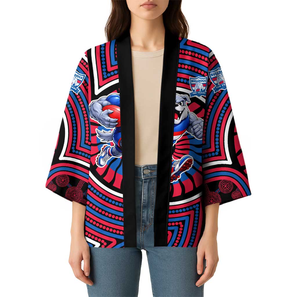 Western Bulldogs Kimono Indigenous Monochrome Dot Art Mascot Style