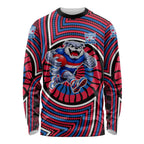 Western Bulldogs Long Sleeve Shirt Indigenous Monochrome Dot Art Mascot Style