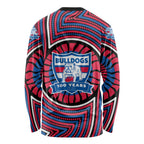 Western Bulldogs Long Sleeve Shirt Indigenous Monochrome Dot Art Mascot Style