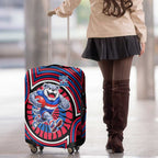 Western Bulldogs Luggage Cover Indigenous Monochrome Dot Art Mascot Style