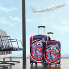 Western Bulldogs Luggage Cover Indigenous Monochrome Dot Art Mascot Style