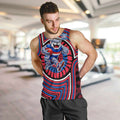 Western Bulldogs Men Tank Top Indigenous Monochrome Dot Art Mascot Style