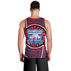 Western Bulldogs Men Tank Top Indigenous Monochrome Dot Art Mascot Style