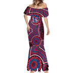 Western Bulldogs Mermaid Dress Indigenous Monochrome Dot Art Mascot Style