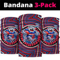 Western Bulldogs Neck Gaiter Indigenous Monochrome Dot Art Mascot Style