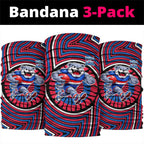 Western Bulldogs Neck Gaiter Indigenous Monochrome Dot Art Mascot Style