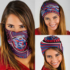 Western Bulldogs Neck Gaiter Indigenous Monochrome Dot Art Mascot Style