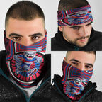 Western Bulldogs Neck Gaiter Indigenous Monochrome Dot Art Mascot Style