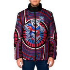 Western Bulldogs Padded Jacket Indigenous Monochrome Dot Art Mascot Style