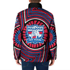 Western Bulldogs Padded Jacket Indigenous Monochrome Dot Art Mascot Style