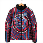 Western Bulldogs Padded Jacket Indigenous Monochrome Dot Art Mascot Style