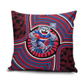 Western Bulldogs Pillow Cover Indigenous Monochrome Dot Art Mascot Style