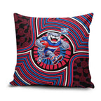 Western Bulldogs Pillow Cover Indigenous Monochrome Dot Art Mascot Style