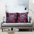Western Bulldogs Pillow Cover Indigenous Monochrome Dot Art Mascot Style
