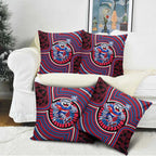 Western Bulldogs Pillow Cover Indigenous Monochrome Dot Art Mascot Style