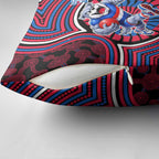 Western Bulldogs Pillow Cover Indigenous Monochrome Dot Art Mascot Style