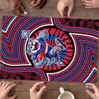 Western Bulldogs Puzzle Indigenous Monochrome Dot Art Mascot Style