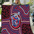 Western Bulldogs Quilt Indigenous Monochrome Dot Art Mascot Style