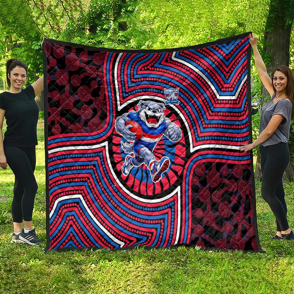Western Bulldogs Quilt Indigenous Monochrome Dot Art Mascot Style