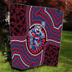Western Bulldogs Quilt Indigenous Monochrome Dot Art Mascot Style