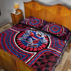 Western Bulldogs Quilt Bed Set Indigenous Monochrome Dot Art Mascot Style