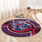 Western Bulldogs Round Carpet Indigenous Monochrome Dot Art Mascot Style