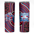 Western Bulldogs Skinny Tumbler Indigenous Monochrome Dot Art Mascot Style