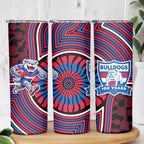 Western Bulldogs Skinny Tumbler Indigenous Monochrome Dot Art Mascot Style