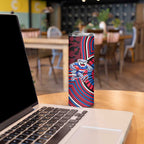 Western Bulldogs Skinny Tumbler Indigenous Monochrome Dot Art Mascot Style