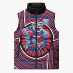 Western Bulldogs Sleeveless Puffer Jacket Indigenous Monochrome Dot Art Mascot Style