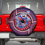 Western Bulldogs Spare Tire Cover Indigenous Monochrome Dot Art Mascot Style