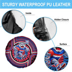Western Bulldogs Spare Tire Cover Indigenous Monochrome Dot Art Mascot Style