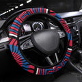 Western Bulldogs Steering Wheel Cover Indigenous Monochrome Dot Art Mascot Style