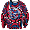 Western Bulldogs Sweatshirt Indigenous Monochrome Dot Art Mascot Style