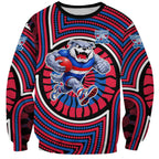 Western Bulldogs Sweatshirt Indigenous Monochrome Dot Art Mascot Style